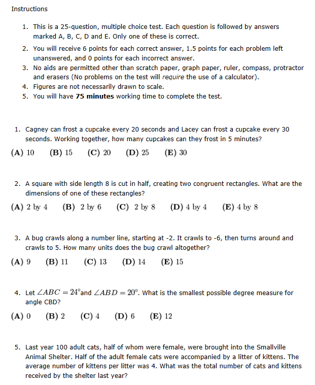 AMC数学竞赛