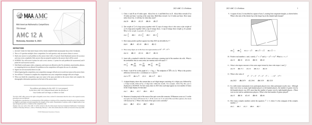 AMC10数学竞赛