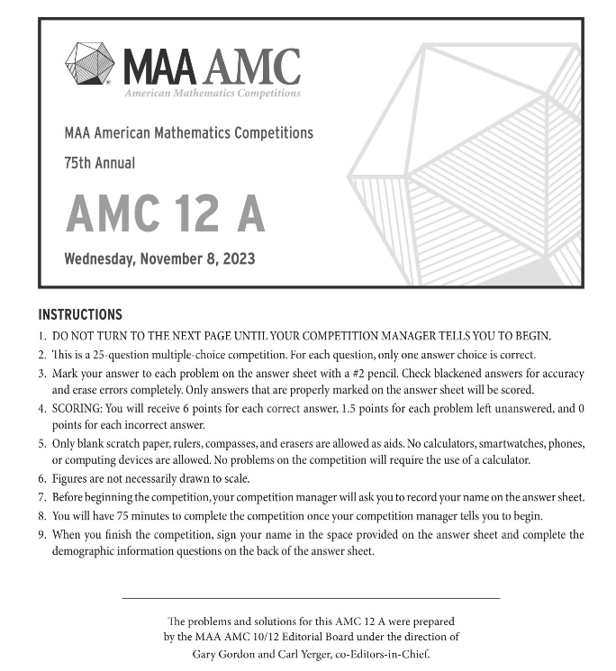 AMC12数学竞赛