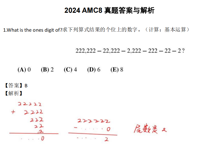 AMC8数学竞赛