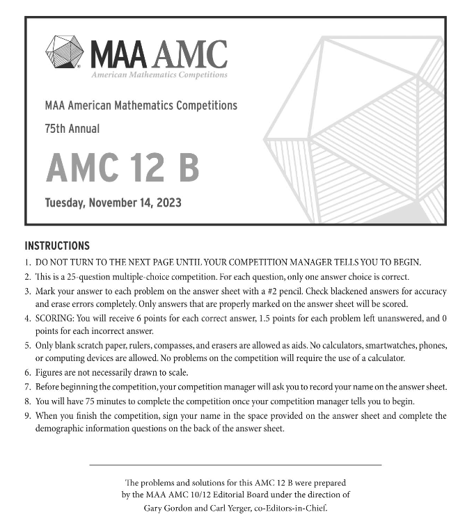 AMC12数学竞赛