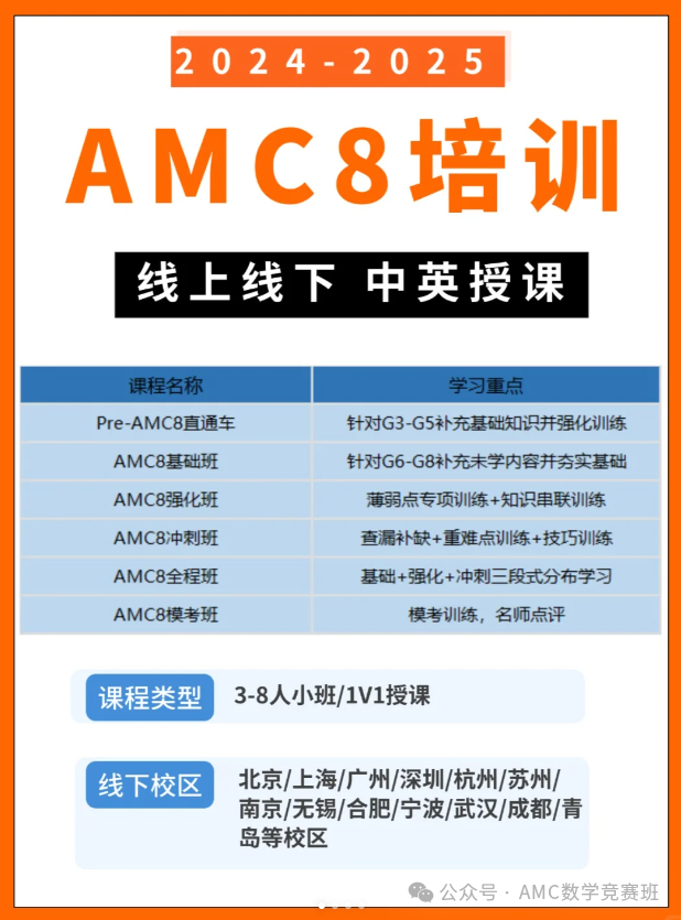 AMC8数学竞赛培训