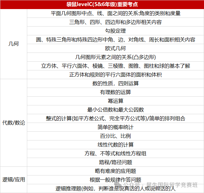 袋鼠数学竞赛